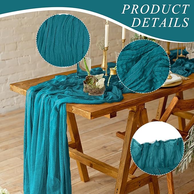12 Pack Cheesecloth Table Runner, Runner Gauze Boho Wedding Decor Romantic - Image 3