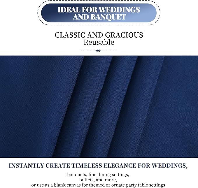 12 Packs 90 x 132 Inch Tablecloth, Stain and Wrinkle Resistant Washable Fabric - Image 3