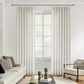 Vision Home Natural Pinch Pleated Semi Sheer Curtains Textured Linen Blended by VisionHome