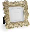 Cuspin Gold Picture Frames 4x4, Vintage Gold Resin Photo Frame Palm Leaves by Cuspin