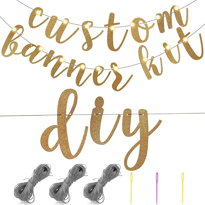 TaoBary 167 Pcs DIY Banner Kit Happy Birthday Glitter Banner Customizable - Image 3
