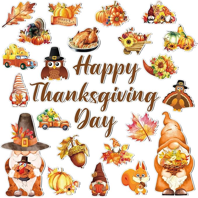 25 Pieces Thanksgiving Harvest Decoration Magnets by Xuhal