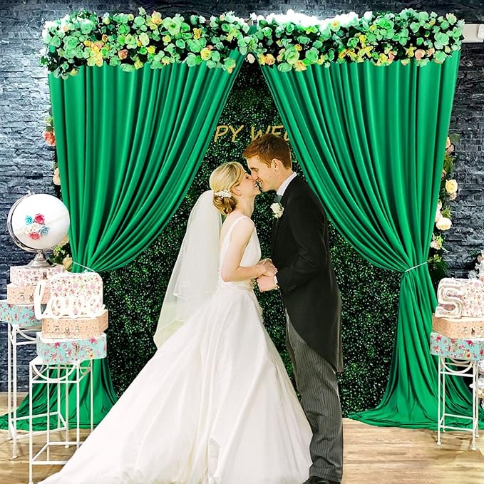 10 x 7 Feet Hunter Green Backdrop Curtain - Image 3