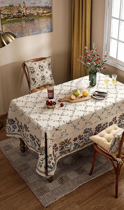 patdrea Designer Vintage French Small Square Tablecloth, Fall Country - Image 7