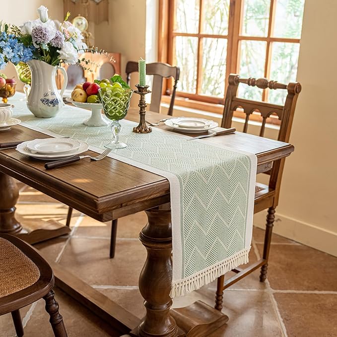 Table Runner 48 Inches Long, Waterproof Boho Table Runner by UWWGKK