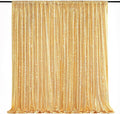 QueenDream Gold Sequin Backdrop Curtain Party Decorations: 10ft x 10ft Glitter by QueenDream