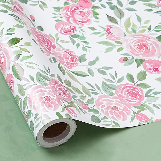RUSPEPA Reversible Floral Wrapping Paper Roll - Image 2