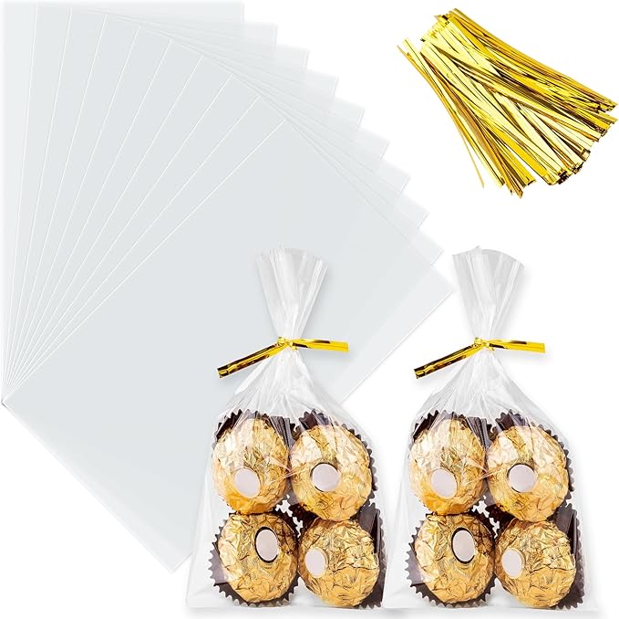 ZHEWTOEN 100 Pcs 5x7 Inch Cellophane Bags by Unknown