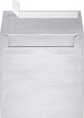 LUXPaper Square Invitation Envelopes | Peel & Press | 6" x 6" | Silver Metallic by LUXPaper