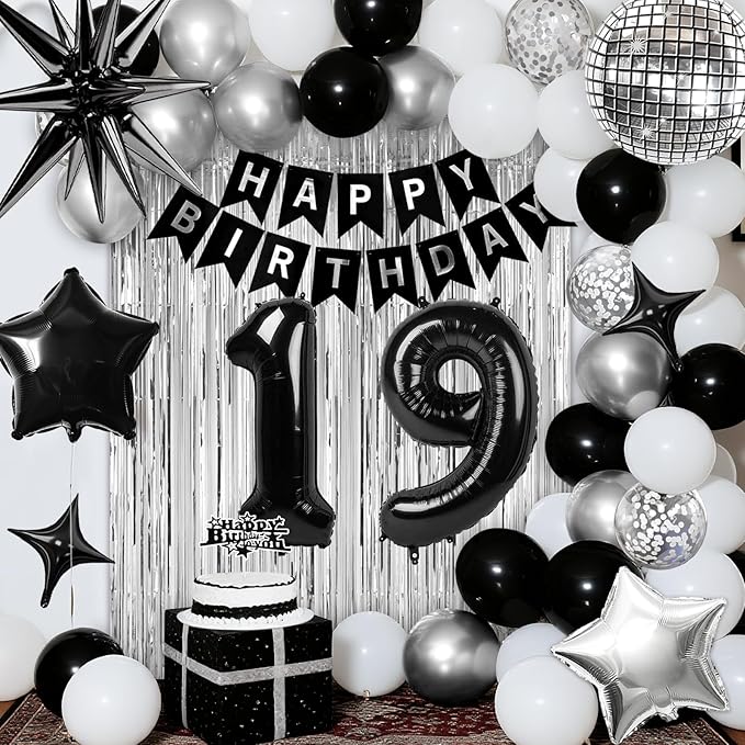 19th Birthday Decorations for Boys Men, Fringe Curtains Kit - Image 7