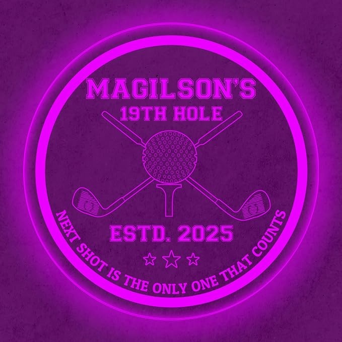 Custom Golf LED Bar Sign – Personalized Color Changing Acrylic Wall Decor - Image 3