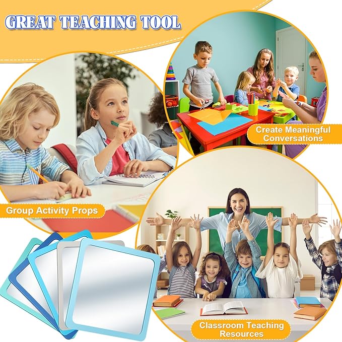 Dandat 10 Pcs Small Mirrors for Kids 6 x 6 Inch Square Shatter Proof Reflector - Image 5