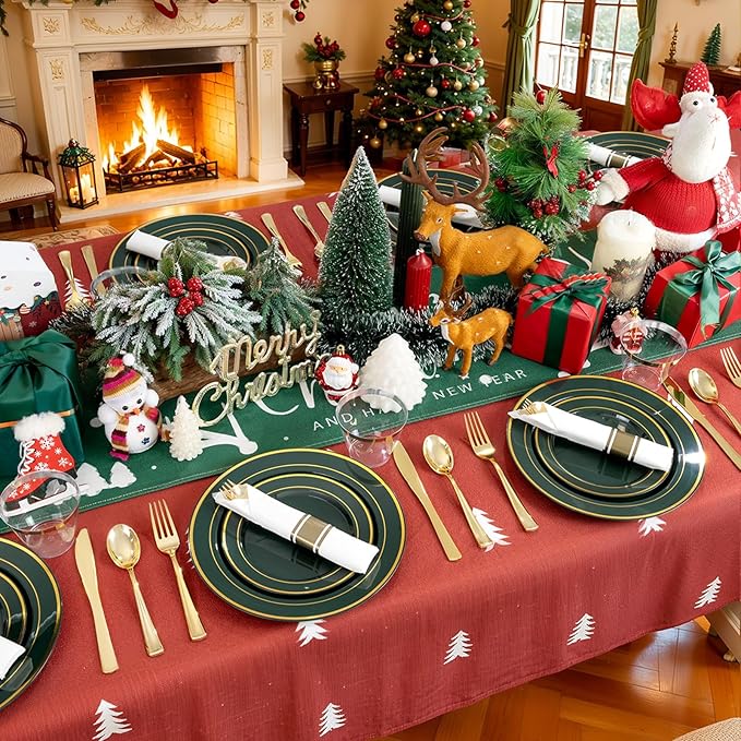175PCS Green Plastic Plates - Image 6