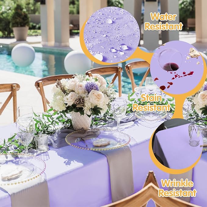 BRILLMAX 10 Pack Lavender Tablecloths - Image 3