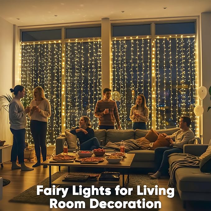 suddus 900 LED Christmas String Lights Outdoor, 9.8x29.5ft Curtain Light Plug in - Image 3