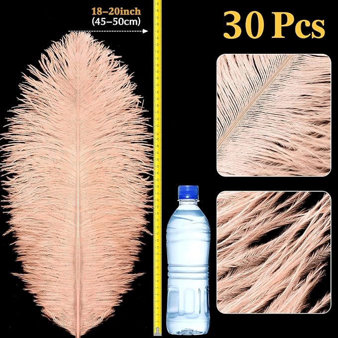 Retrowavy 30 Pcs 18-20 Inch Large Natural Ostrich Feathers Bulk - Image 2