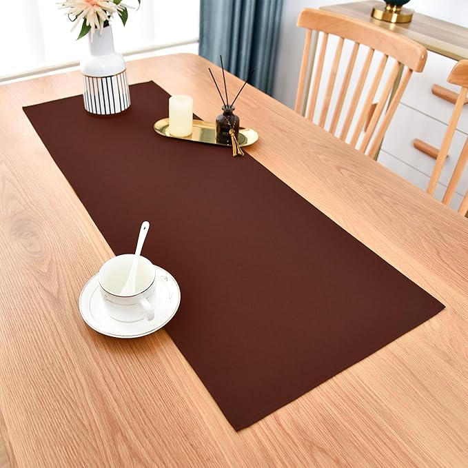 Farmhouse Chocolate Table Runner Small Short Table Runners 36 Inches Coffee - Image 2
