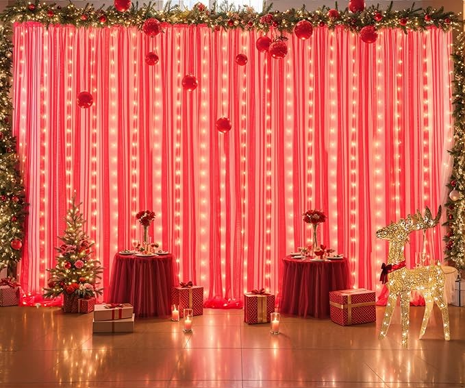 Red Tulle Backdrop Curtain - Image 5