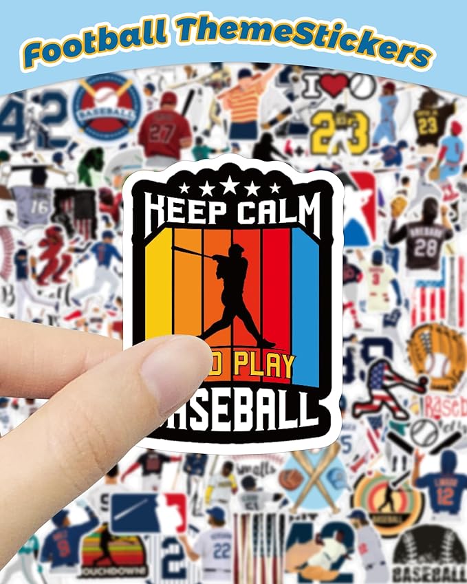 100 Pcs Sport Stickers for Kids, Baseball Water Bottle Stickers, Vinyl - Image 2