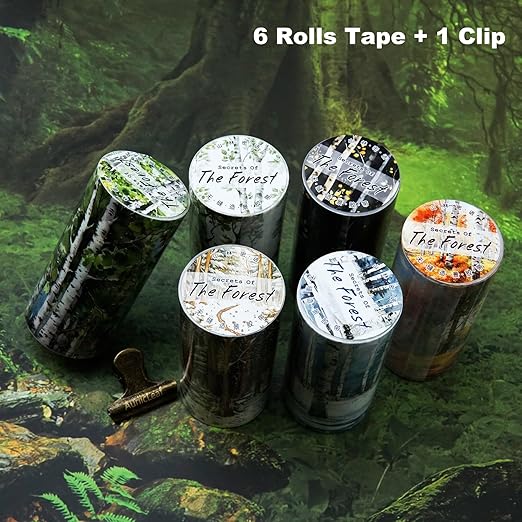 Forest Washi Tape Set, 6 Rolls Tree Landscape Stickers - Image 2
