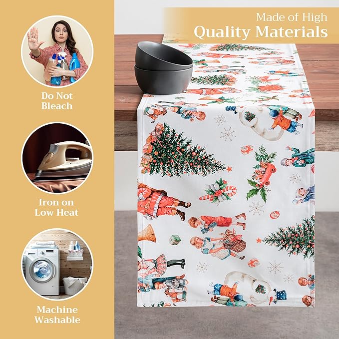 Maison d' Hermine Table Runner 100% Cotton Double Layer Table Runners 108 - Image 3