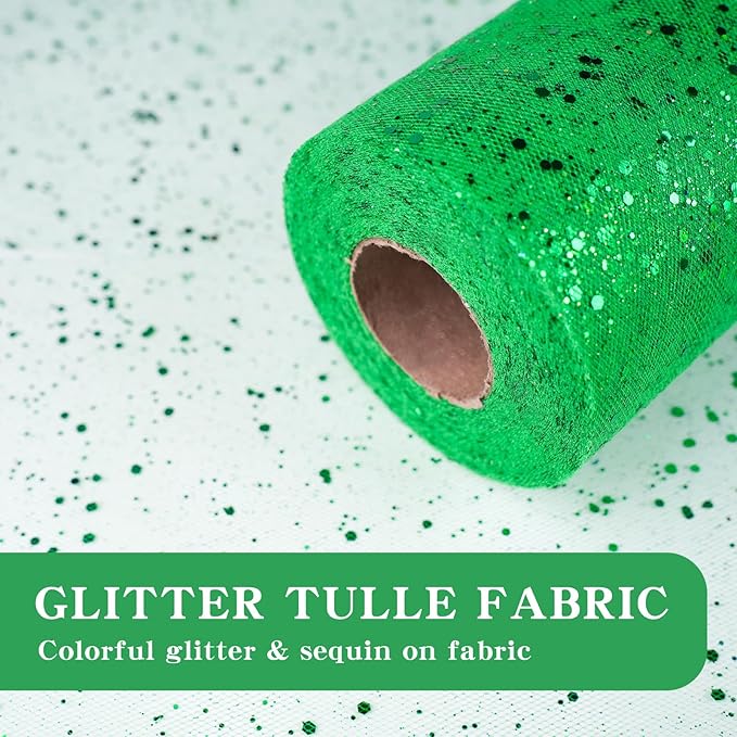 Glitter Tulle Rolls, 6” by 50 Yards Sparkling Tulle Spool Ribbon Sequin Tulle - Image 3