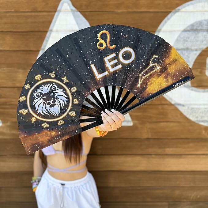 DeFlare | Cosmic Zodiac Rave Fan | Zodiac Sign Hand Fan | Astrology Rave Fan | - Image 4