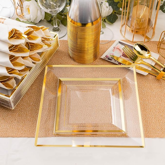 Goodluck 352-Piece Clear Plastic Dinnerware Set - Image 3