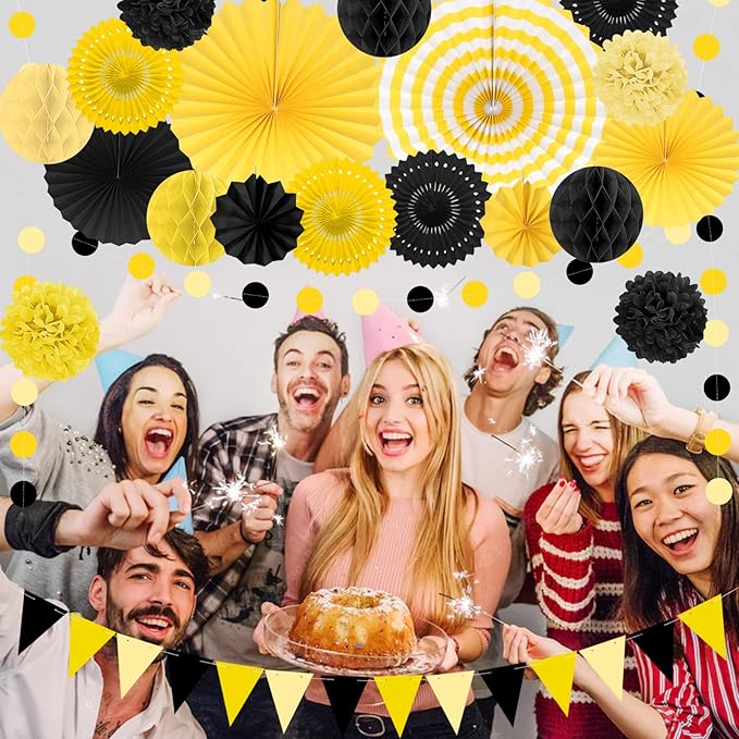 Black and Yellow Party Decorations, Bridal Shower, Baby Showers - Image 5