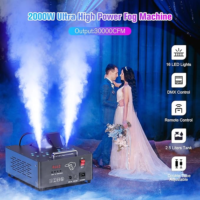 2000W Professional Fog Machine Dual Nozzle - Image 6