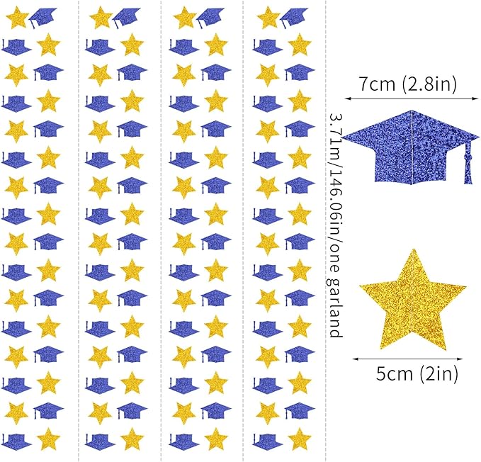 Navy-Blue Gold Graduation-2025 Class Party-Decorations - Image 3