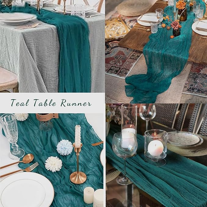 12 Pack Teal 10FT Cheesecloth Table Runner Rustic Gauze Cheese Cloth Table - Image 6