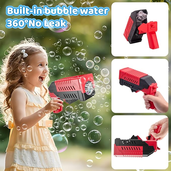 SHCKE Bubble Gun for Kids 2 Packs, Bubble Machine for Kids, 8 Holes Bubble - Image 6