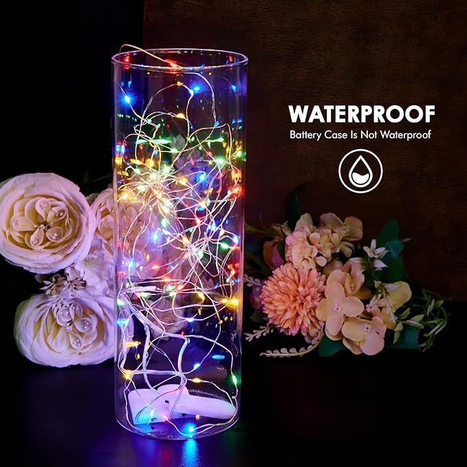 12 Pack Fairy Lights Battery Operated String Lights，7FT 20LED Waterproof Silver - Image 2