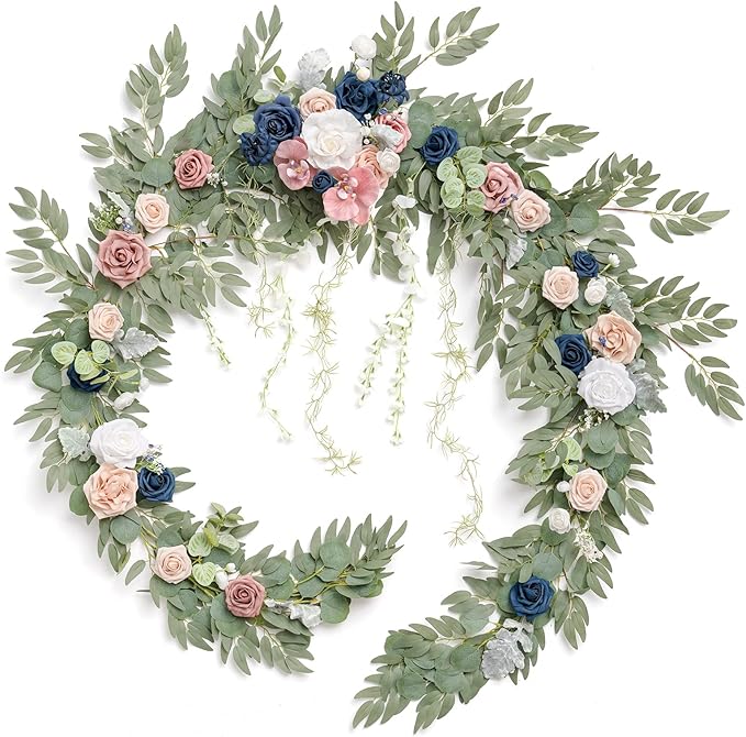Ling's Moment 9FT Eucalyptus and Willow Leaf Garland by LingsMoment