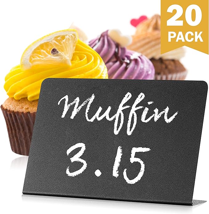 20 Pack Mini Chalkboard Signs for Food – Small 3x4 Tabletop Labels for Buffet - Image 9