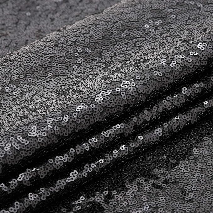 Black Backdrop for Halloween Decorations: Sequin Photo Curtains 10ft x 10ft - Image 6