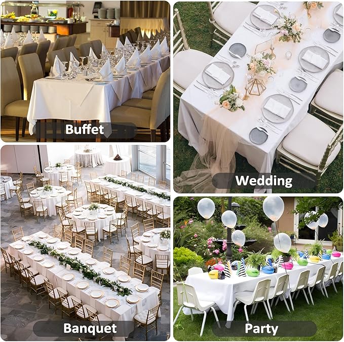 12 Pack White Table Cloth 60 x 126 Inch Rectangular Tablecloths - Image 6