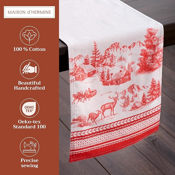 Maison d' Hermine Table Runner 100% Cotton Double Layer Table Runners 72 inches - Image 2