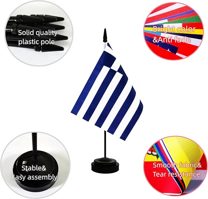 2 Pack Greece Desk Flag, Greek Table Office Flag - Image 3