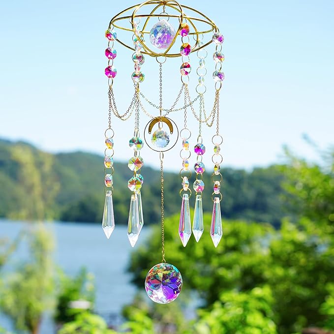 H&D HYALINE & DORA Colored Prisms Crystal Suncatcher Gold Window Sun Catcher - Image 4