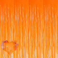 4 Pack Orange Fringe Curtain Backdrop, 3.2Ft x 6.6Ft Metallic Tinsel Foil by Mebiornt