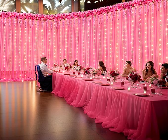 Hot Pink Tulle Backdrop Curtain - Image 5