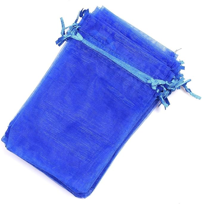 Wudygirl 100pcs 5X7 Blue Organza Bags - Image 5