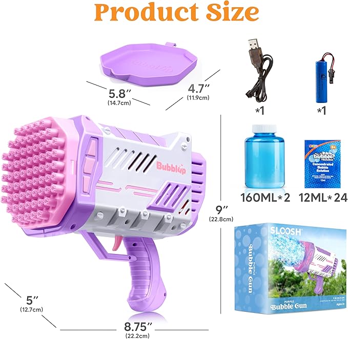 Sloosh Bubble Machine Gun W/Solution - Image 6