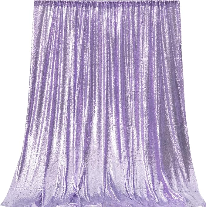 JYFLZQ Lavender Sequin Backdrop Curtains 7ft x 7ft 1 Panel Glitter Photo Booth - Image 7