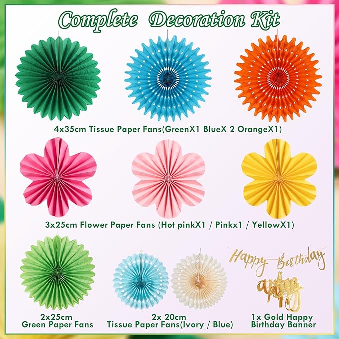 Colorful Birthday Party Decoration Paper Flower Hanging Decoration - Image 2