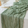 Sioloc 1 Pack Sage Green Cheesecloth Table Runner Fall Autumn Decor by HEALTHYCOMFORTLIFE