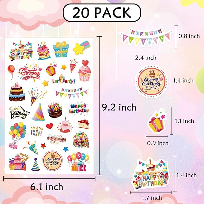 Happy Birthday Stickers for Kids Adults 660 Counts Large Happy Birthday - Image 5