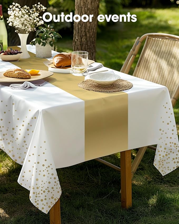 Pureegg Plastic Table Cloth Disposable 10 Pack, 54 x 108 Inch, Table Runner - Image 7